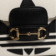 Gucci x Adidas Horsebit 1955 White Black Calfskin Leather Shoulder Bag