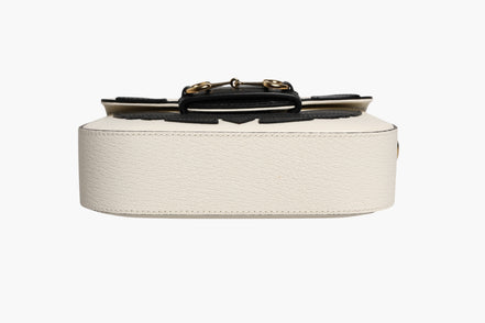Gucci x Adidas Horsebit 1955 White Black Calfskin Leather Shoulder Bag