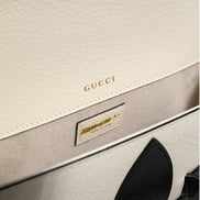 Gucci x Adidas Horsebit 1955 White Black Calfskin Leather Shoulder Bag