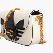 Gucci x Adidas Horsebit 1955  White Black Calfskin Leather Shoulder Bag