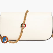 Gucci x Adidas Horsebit 1955  White Black Calfskin Leather Shoulder Bag