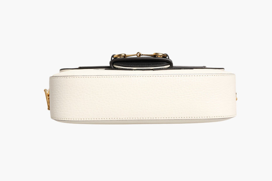 Gucci x Adidas Horsebit 1955  White Black Calfskin Leather Shoulder Bag