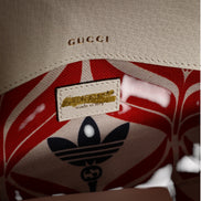 Gucci x Adidas Horsebit 1955  White Black Calfskin Leather Shoulder Bag