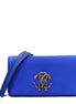 Roberto Cavalli Blue Satin Clutch Bag