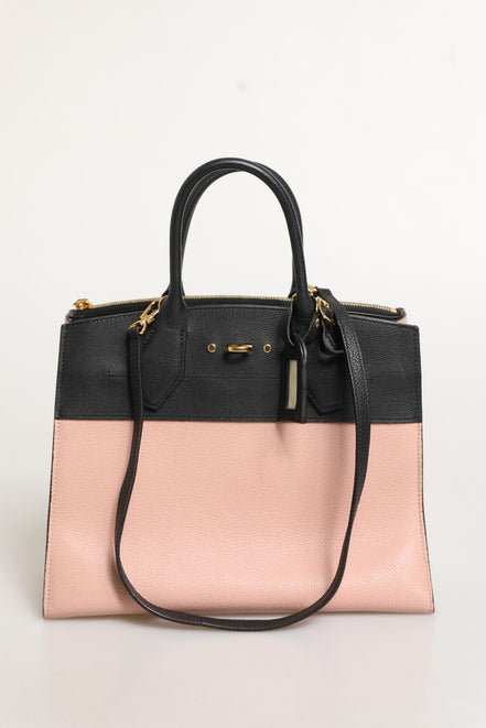 Louis Vuitton Pink and Black Leather City Steamer Leather Handbag