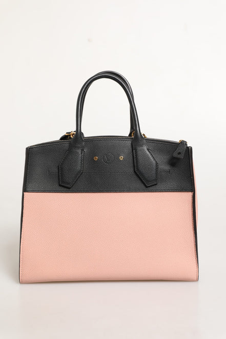 Louis Vuitton Pink and Black Leather City Steamer Leather Handbag