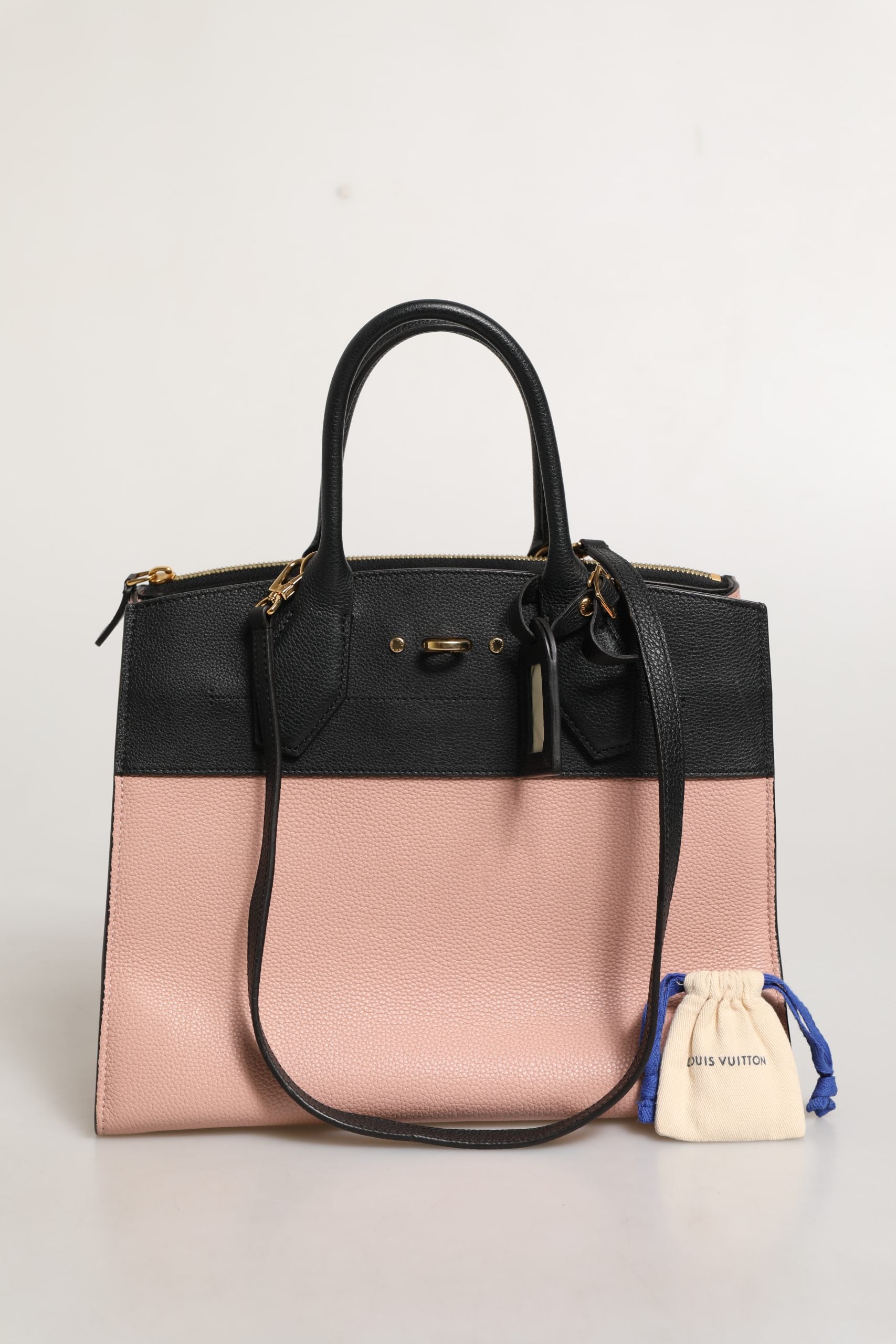 Δερμάτινη τσάντα χειρός Louis Vuitton City Steamer από ροζ και μαύρο δέρμα