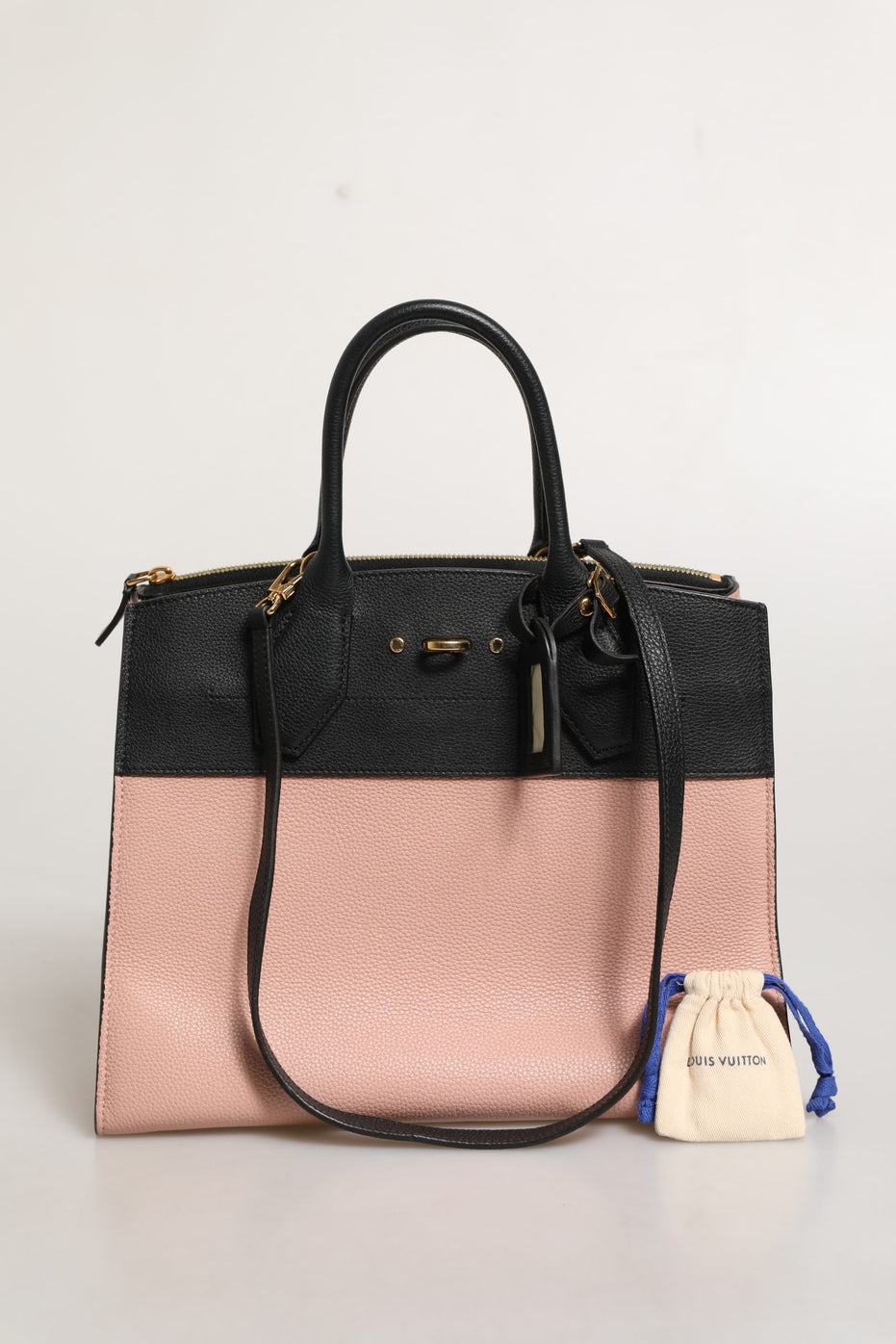 Δερμάτινη τσάντα χειρός Louis Vuitton City Steamer από ροζ και μαύρο δέρμα
