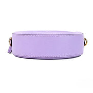 Versace Round Disco Lilac Pebbled Leather Camera Case Crossbody Bag Purse