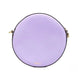 Versace Round Disco Lilac Pebbled Leather Camera Case Crossbody Bag Purse