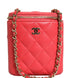 Chanel Κόκκινη Καπιτονέ Θήκη Καλλυντικών Vertical Coco Beauty από Δέρμα Χαβιαριού με Αλυσίδα