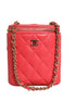 Chanel Κόκκινη Καπιτονέ Θήκη Καλλυντικών Vertical Coco Beauty από Δέρμα Χαβιαριού με Αλυσίδα