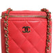 Chanel Κόκκινη Καπιτονέ Θήκη Καλλυντικών Vertical Coco Beauty από Δέρμα Χαβιαριού με Αλυσίδα