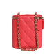 Chanel Κόκκινη Καπιτονέ Θήκη Καλλυντικών Vertical Coco Beauty από Δέρμα Χαβιαριού με Αλυσίδα