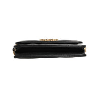 Chanel 19 Flap Coin Purse Quilted Leather Black Crossbody