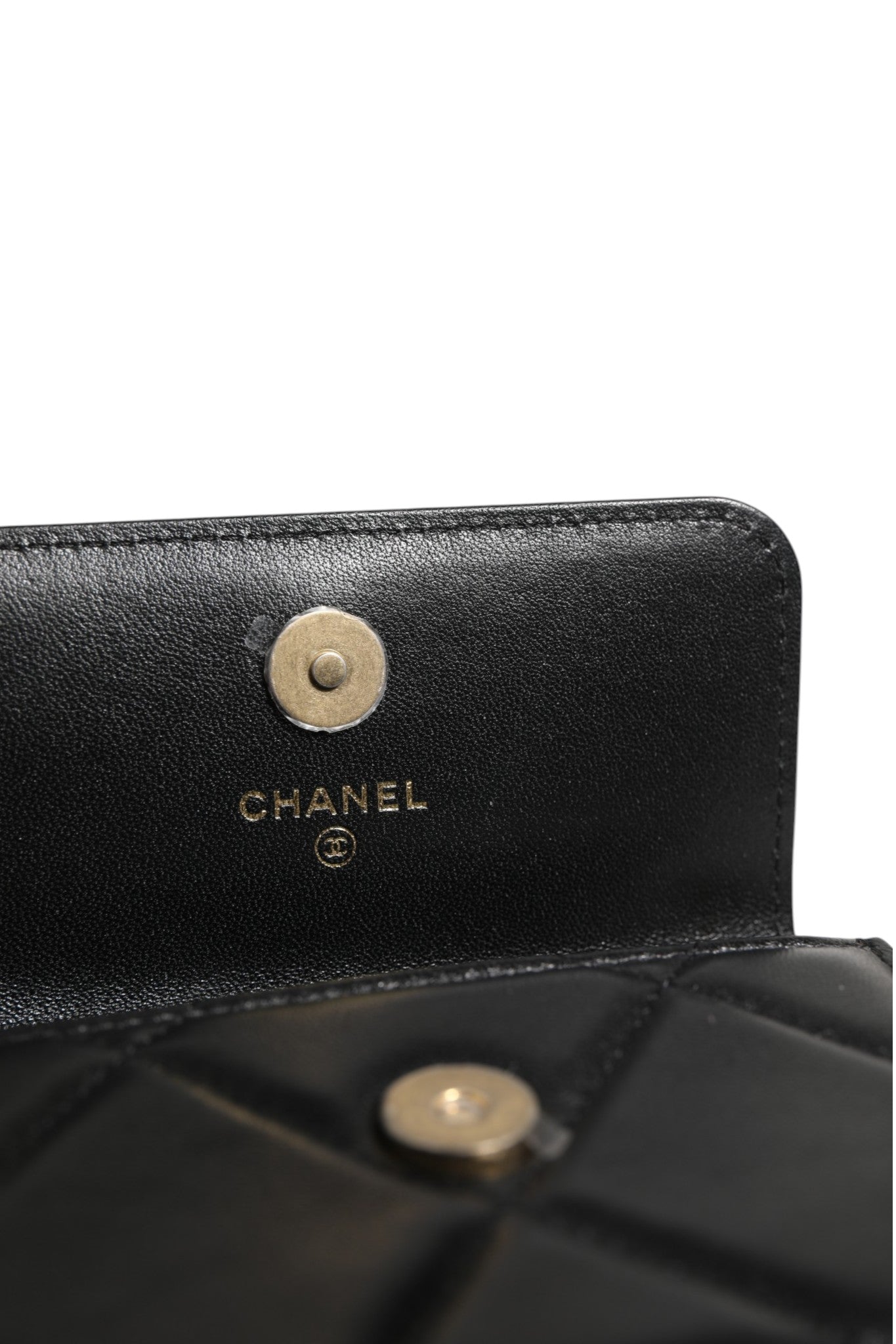 Chanel 19 Φάκελος-Πορτοφόλι Κέρματα Καπιτονέ Δέρμα Μαύρο Χιαστί