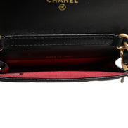 Chanel 19 Flap Coin Purse Quilted Leather Black Crossbody