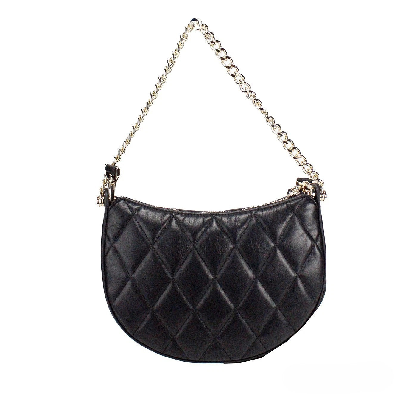 Τσάντα Χιαστί Kate Spade Carey Small Μαύρη Καπιτονέ Δερμάτινη με Φερμουάρ στο Πάνω Μέρος