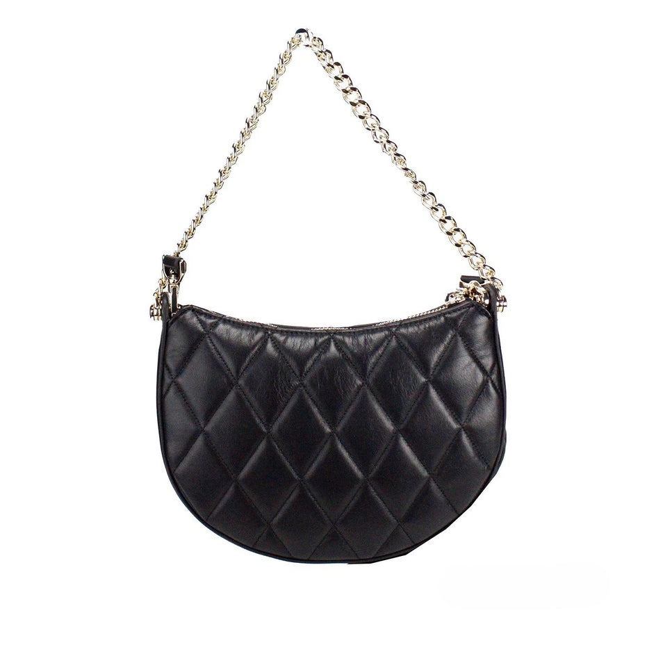 Τσάντα Χιαστί Kate Spade Carey Small Μαύρη Καπιτονέ Δερμάτινη με Φερμουάρ στο Πάνω Μέρος