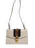 Gucci White Calfskin Leather Sylvie Crossbody Bag