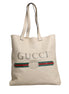 Gucci White Web Sherry Logo Print Tote Bag