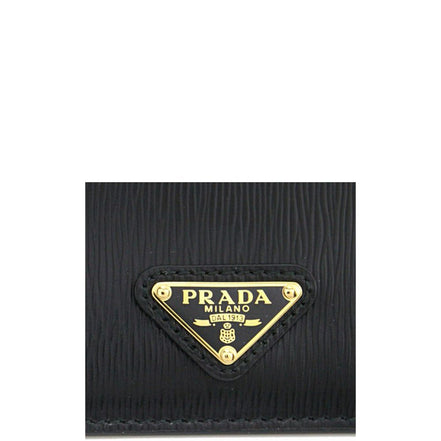 Πορτοφόλι Prada μαύρο από δέρμα μοσχαριού