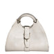 Gucci White Leather Stirrup Top Handle Bag