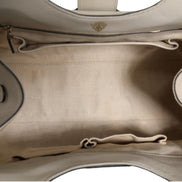 Gucci White Leather Stirrup Top Handle Bag