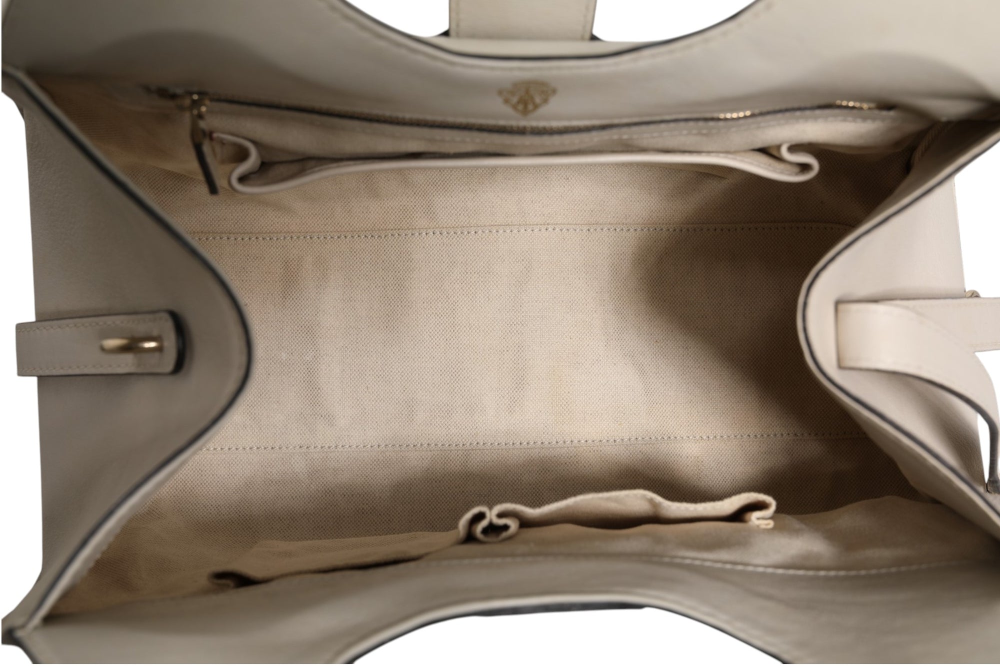 Gucci White Leather Stirrup Top Handle Bag