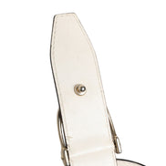 Gucci White Leather Stirrup Top Handle Bag