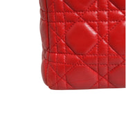 Christian Dior Red Cannage Lambskin Leather Lady Dior Bag