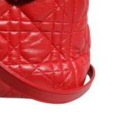 Christian Dior Red Cannage Lambskin Leather Lady Dior Bag
