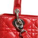 Christian Dior Κόκκινη Τσάντα Lady Dior από Δέρμα Αρνιού με Καπιτονέ Σχέδιο Cannage