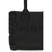 PINKO Black Raffia Shoulder Bag