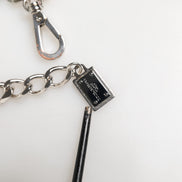 Dolce & Gabbana Silver Brass Chain Dice DG Logo EmbellishedCharm Bracelet