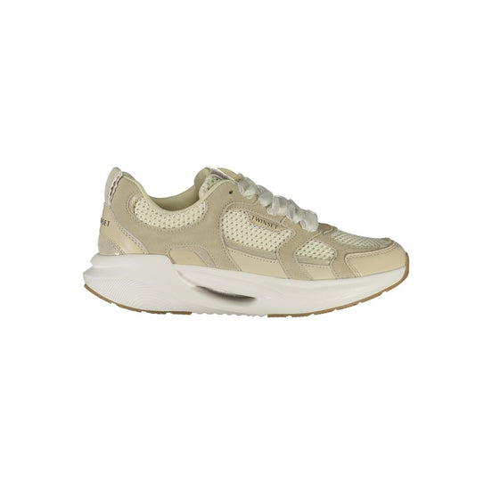 Twinset Beige Fabric Womens Sneaker