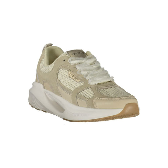 Twinset Beige Fabric Womens Sneaker