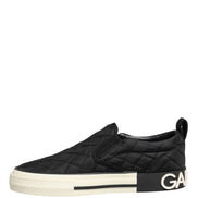 Dolce & Gabbana Black Quilted Slip On Low Top Sneakers Shoes