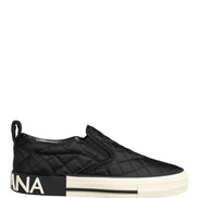 Dolce & Gabbana Black Quilted Slip On Low Top Sneakers Shoes