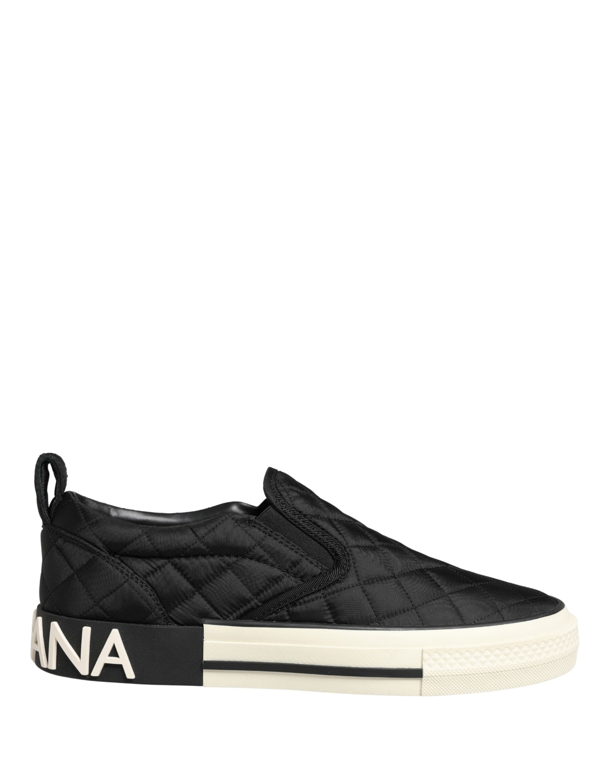 Dolce & Gabbana Μαύρα Παπούτσια Sneakers Χαμηλά με Καπιτονέ Επένδυση Χωρίς Κορδόνια