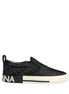 Dolce & Gabbana Μαύρα Παπούτσια Sneakers Χαμηλά με Καπιτονέ Επένδυση Χωρίς Κορδόνια