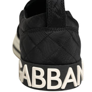 Dolce & Gabbana Black Quilted Slip On Low Top Sneakers Shoes