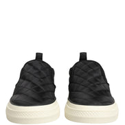 Dolce & Gabbana Black Quilted Slip On Low Top Sneakers Shoes