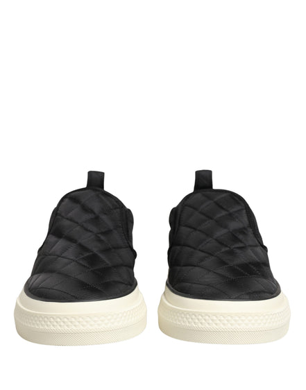 Dolce & Gabbana Black Quilted Slip On Low Top Sneakers Shoes