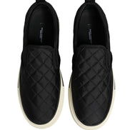 Dolce & Gabbana Black Quilted Slip On Low Top Sneakers Shoes