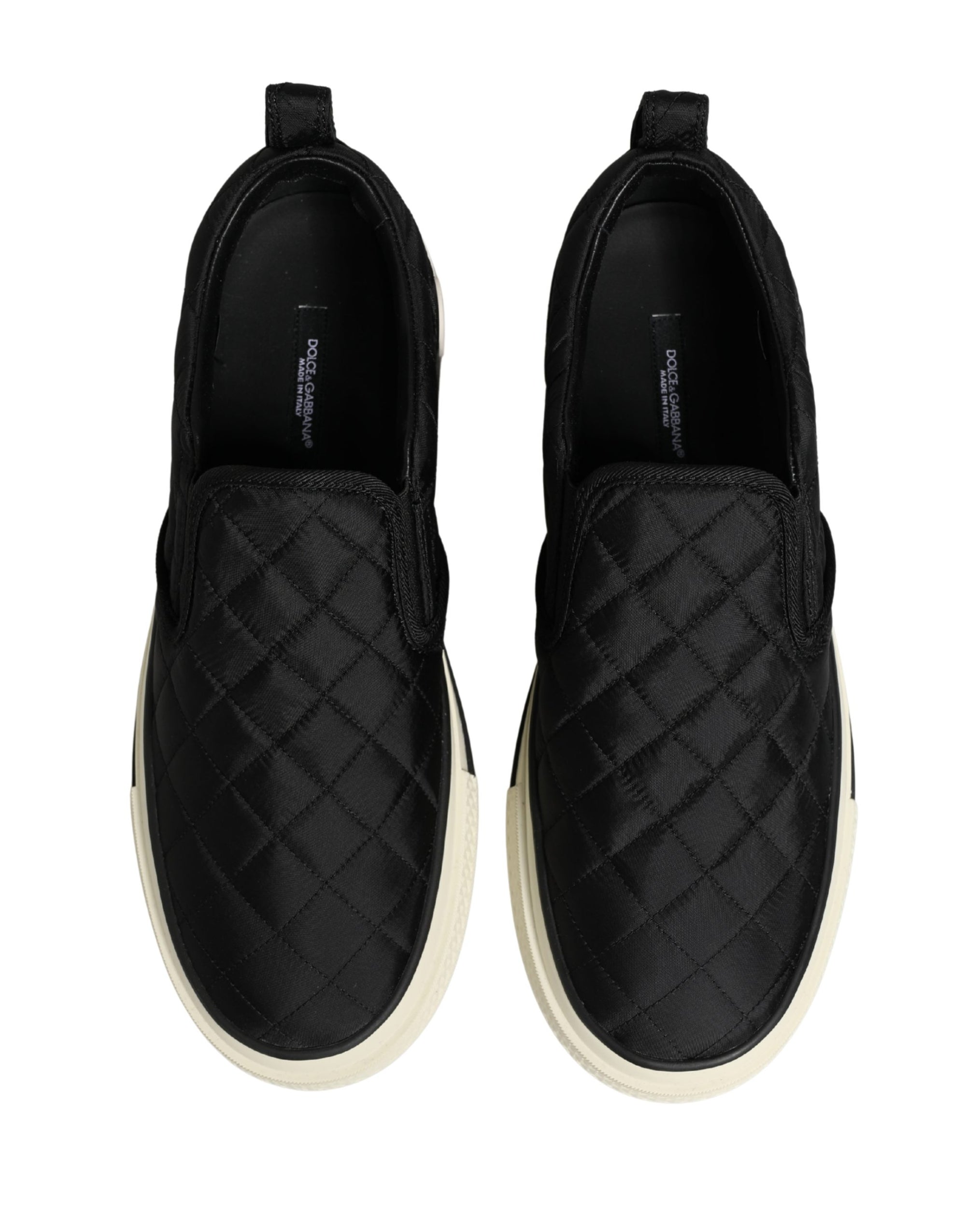 Dolce & Gabbana Black Quilted Slip On Low Top Sneakers Shoes