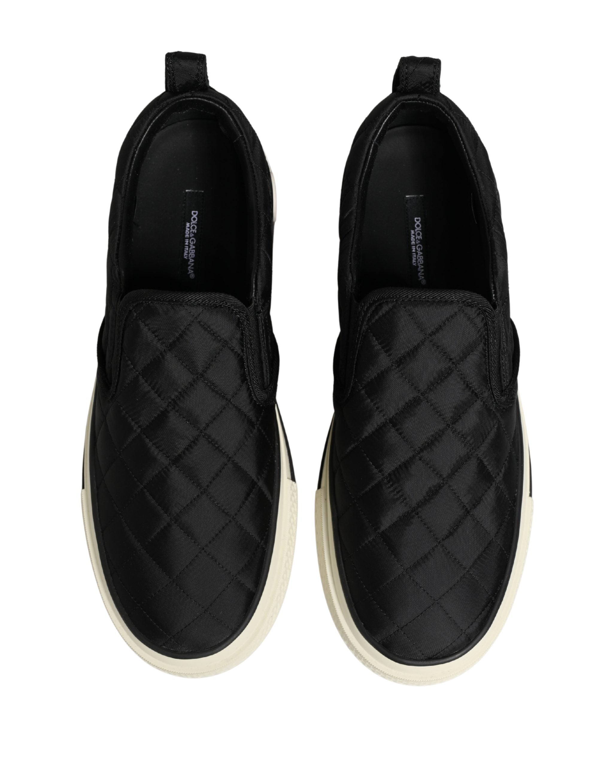 Dolce & Gabbana Μαύρα Παπούτσια Sneakers Χαμηλά με Καπιτονέ Επένδυση Χωρίς Κορδόνια