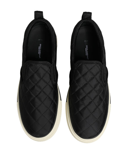 Dolce & Gabbana Black Quilted Slip On Low Top Sneakers Shoes