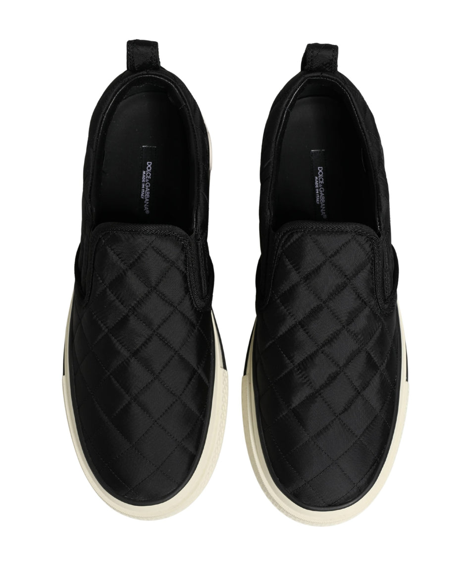 Dolce & Gabbana Μαύρα Παπούτσια Sneakers Χαμηλά με Καπιτονέ Επένδυση Χωρίς Κορδόνια