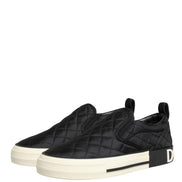 Dolce & Gabbana Black Quilted Slip On Low Top Sneakers Shoes